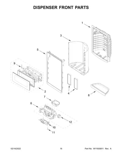 DISPENSER FRONT PARTS