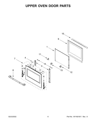 UPPER OVEN DOOR PARTS