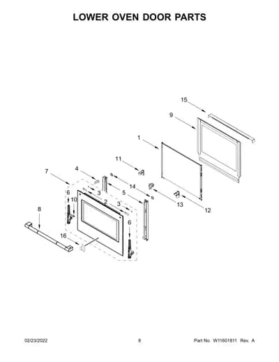 LOWER OVEN DOOR PARTS