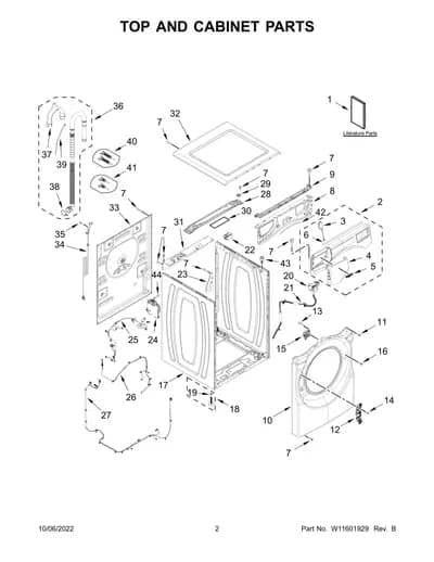 TOP AND CABINET PARTS