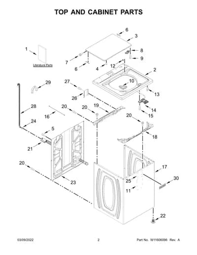 TOP AND CABINET PARTS
