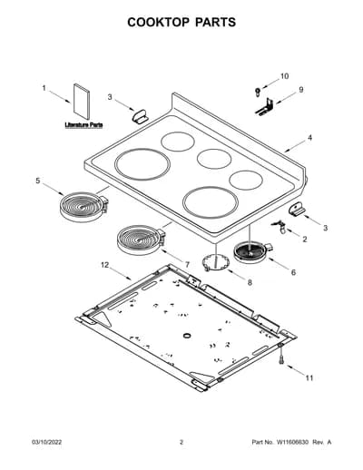 COOKTOP PARTS