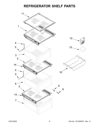 REFRIGERATOR SHELF PARTS