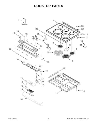COOKTOP PARTS