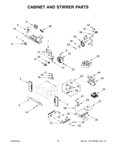 CABINET AND STIRRER PARTS