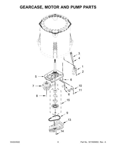 GEARCASE, MOTOR AND PUMP PARTS