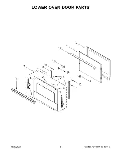 LOWER OVEN DOOR PARTS
