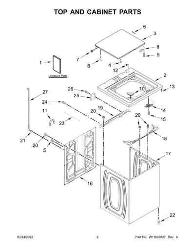 TOP AND CABINET PARTS