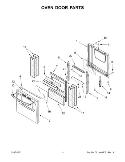 OVEN DOOR PARTS
