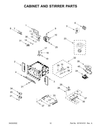 CABINET AND STIRRER PARTS