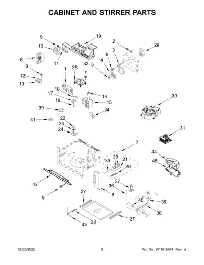 CABINET AND STIRRER PARTS