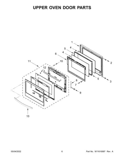UPPER OVEN DOOR PARTS