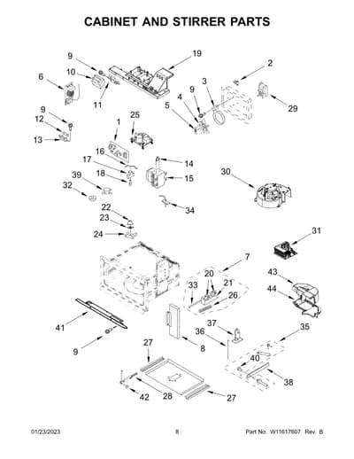 CABINET AND STIRRER PARTS