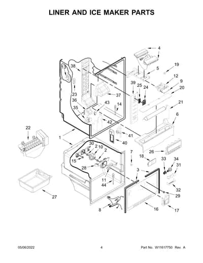 LINER AND ICE MAKER PARTS