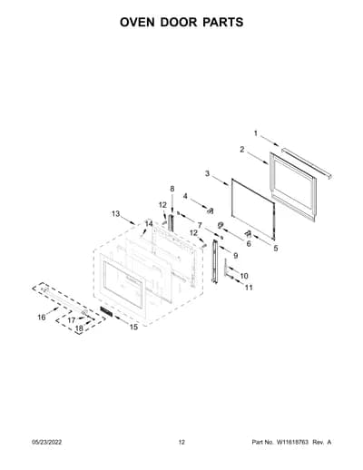 OVEN DOOR PARTS