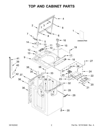 TOP AND CABINET PARTS
