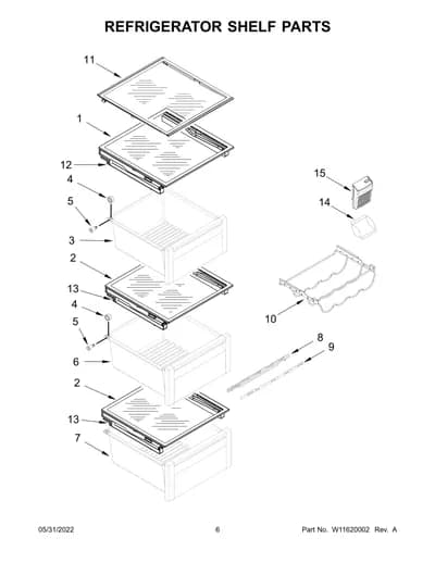 REFRIGERATOR SHELF PARTS