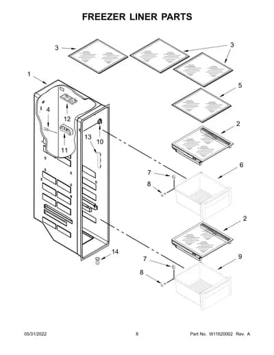 FREEZER LINER PARTS