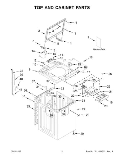TOP AND CABINET PARTS