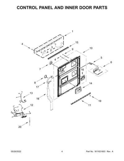 CONTROL PANEL AND INNER DOOR PARTS