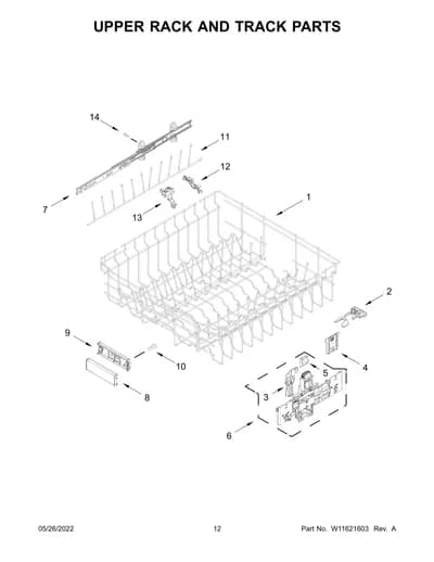 UPPER RACK AND TRACK PARTS