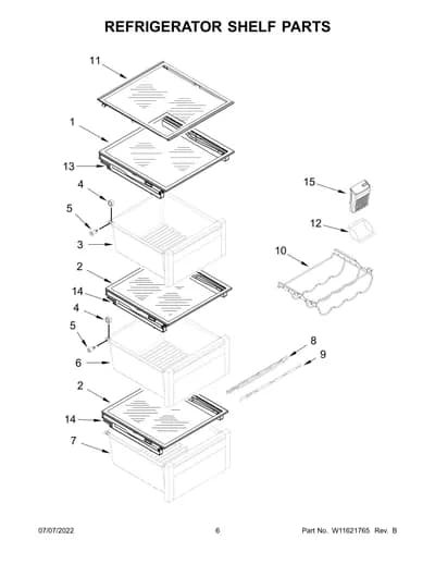 REFRIGERATOR SHELF PARTS