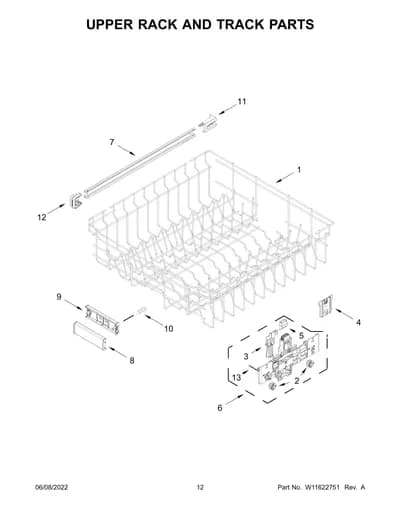 UPPER RACK AND TRACK PARTS