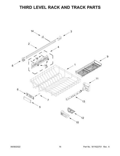 THIRD LEVEL RACK AND TRACK PARTS