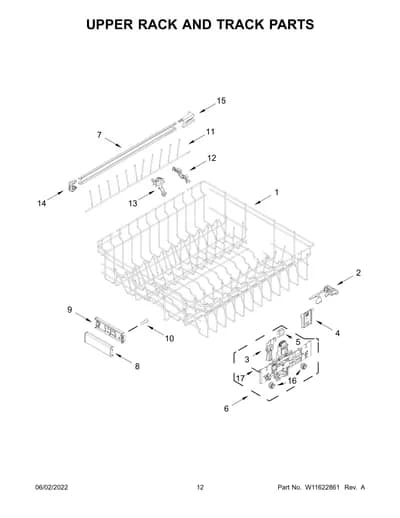 UPPER RACK AND TRACK PARTS