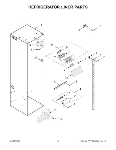 REFRIGERATOR LINER PARTS