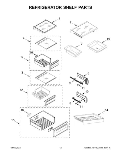 REFRIGERATOR SHELF PARTS