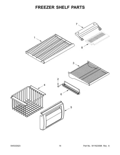 FREEZER SHELF PARTS