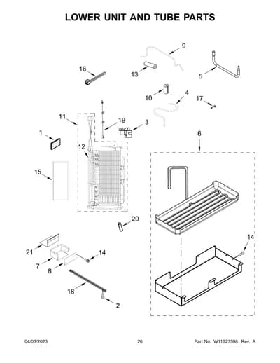 LOWER UNIT AND TUBE PARTS