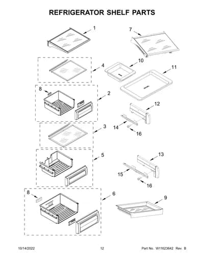 REFRIGERATOR SHELF PARTS