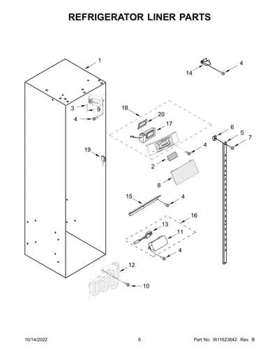REFRIGERATOR LINER PARTS