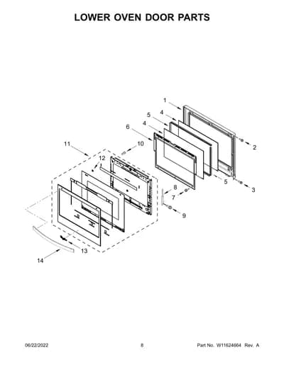 LOWER OVEN DOOR PARTS