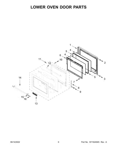 LOWER OVEN DOOR PARTS