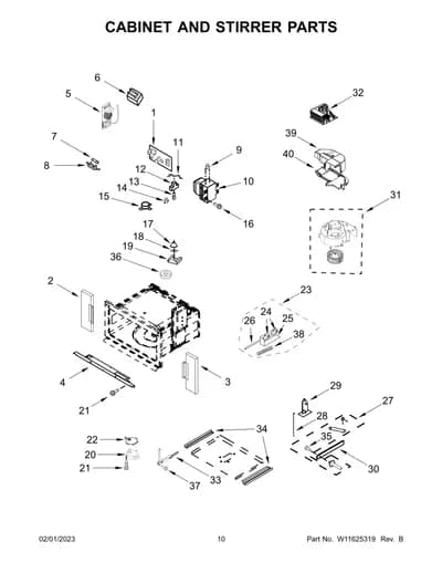 CABINET AND STIRRER PARTS