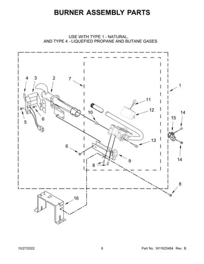 BURNER ASSEMBLY PARTS