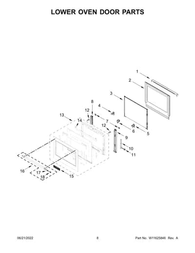 LOWER OVEN DOOR PARTS
