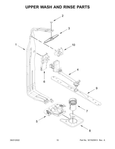 UPPER WASH AND RINSE PARTS