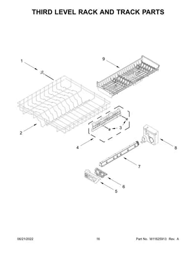 THIRD LEVEL RACK AND TRACK PARTS