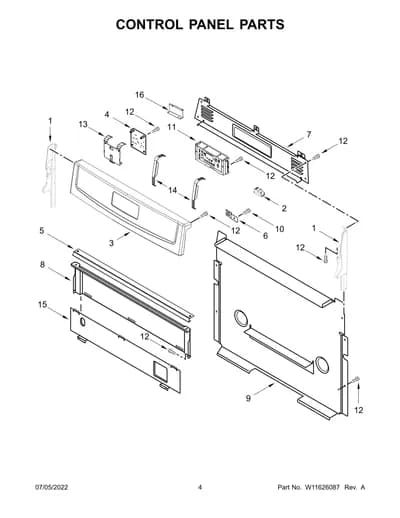 CONTROL PANEL PARTS