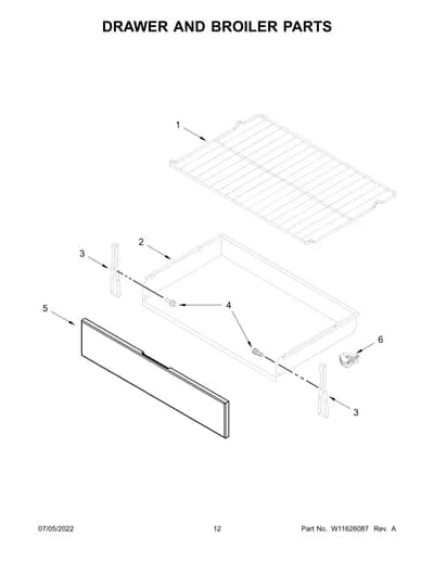 DRAWER AND BROILER PARTS