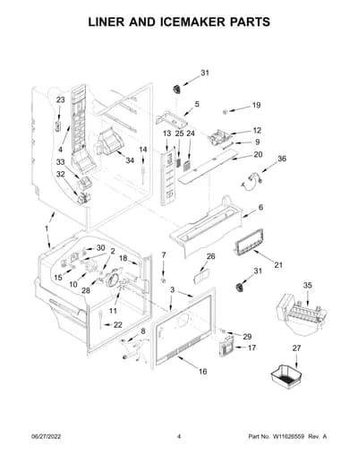 LINER AND ICEMAKER PARTS