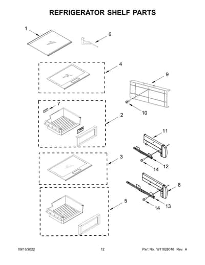REFRIGERATOR SHELF PARTS