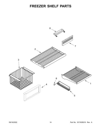 FREEZER SHELF PARTS