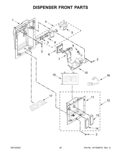DISPENSER FRONT PARTS