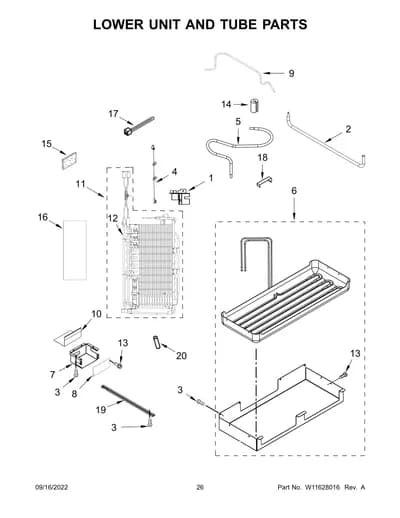 LOWER UNIT AND TUBE PARTS