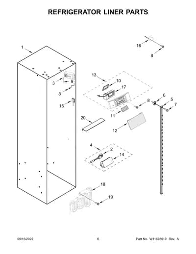 REFRIGERATOR LINER PARTS
